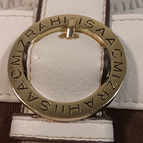 Isaac Mizrahi canvas & faux leather extra large shoulder tote bag purse - Picture 10 of 16